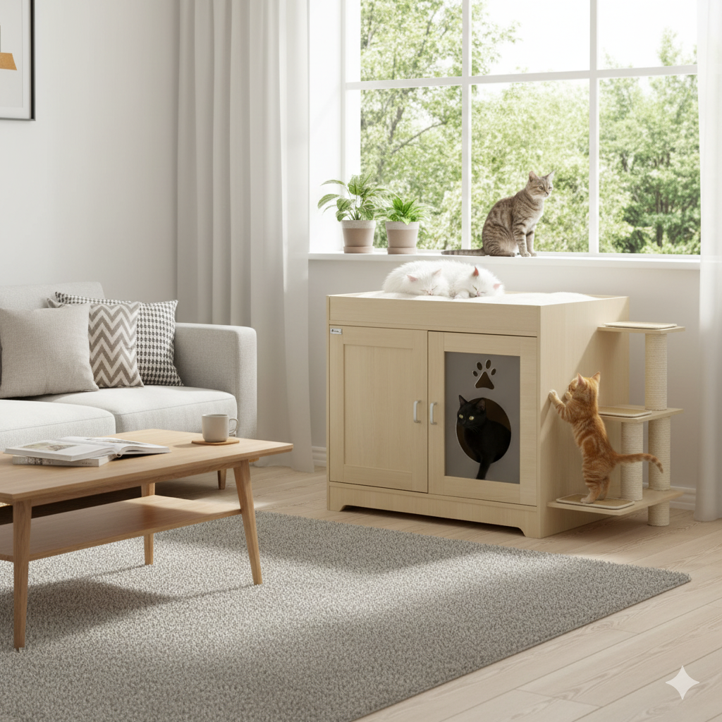 Areneros ocultos para gatos glass 4 Arenero Oculto - Glass