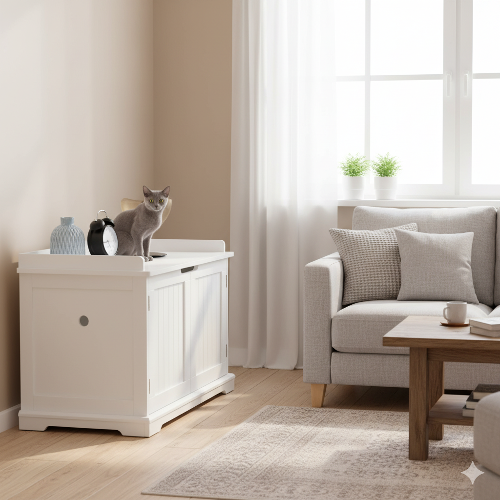 Areneros ocultos para gatos vintage 4 Arenero Oculto - Vintage