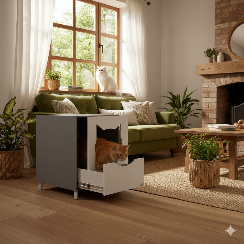 Areneros ocultos para gatos Fresia 3 Arenero Oculto - fresia