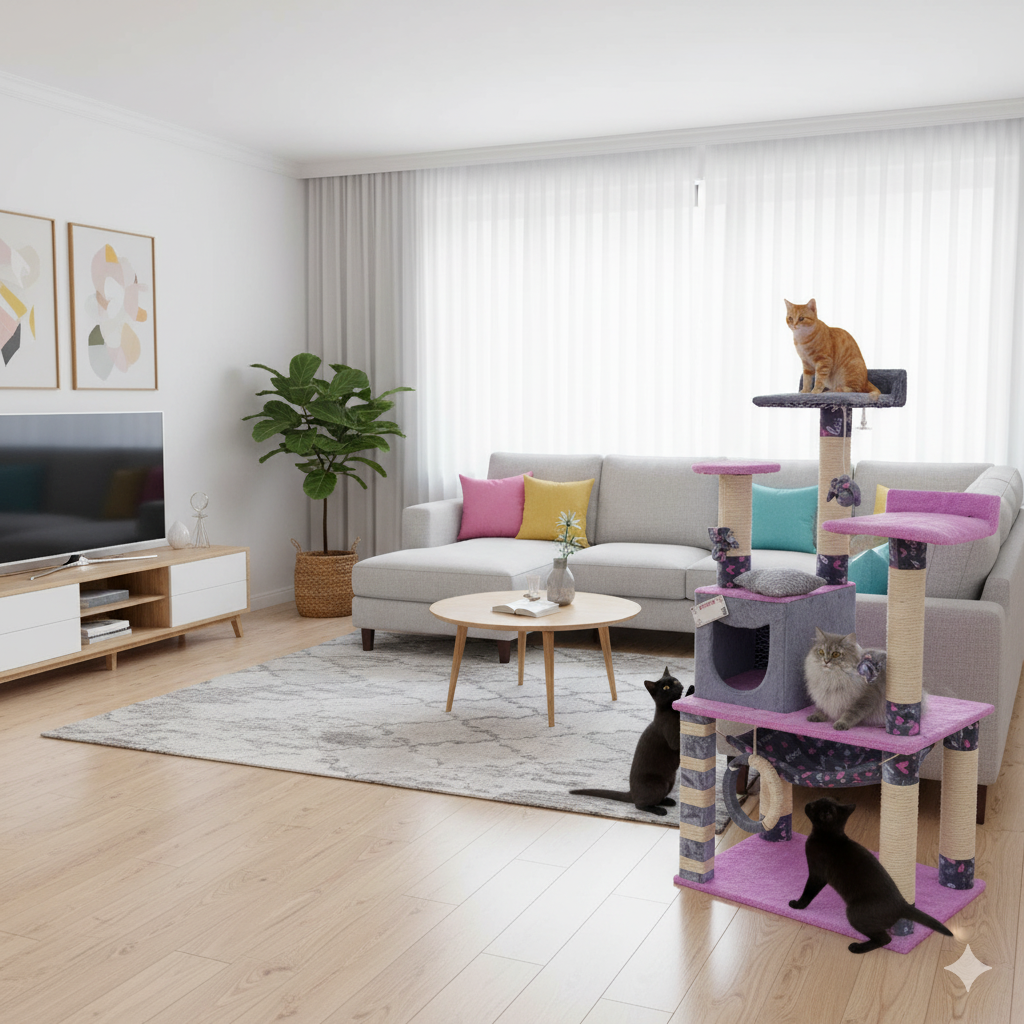 Gimnasio para gatos Peach 3 Gimnacio para gatos Anna