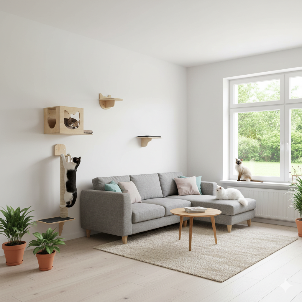 Gimnasio de pared para gatos Abelia 2 Gimnasio de pared para gatos Abelia