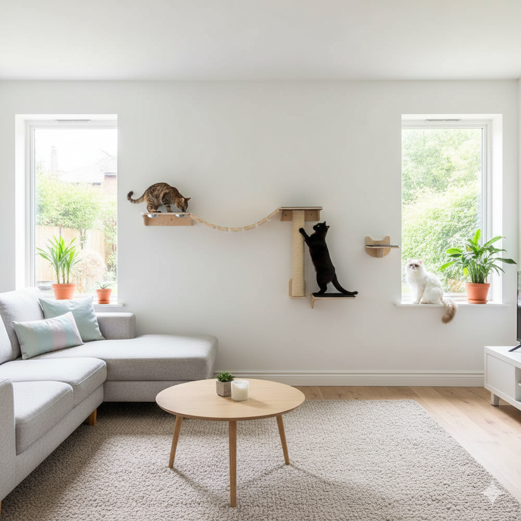 Gimnasio de pared para gatos Alchemilla 2 Gimnasio de pared para gatos Alchemilla