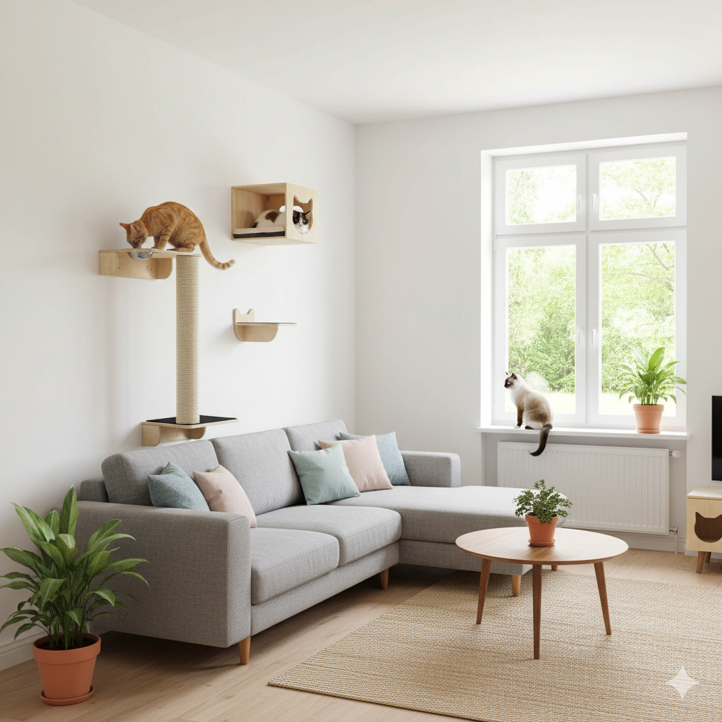 Gimnasio de pared para gatos Amarilis 2 Gimnasio de pared para gatos Amarilis