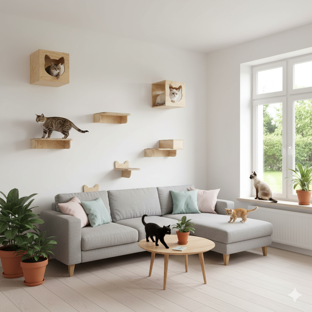 Gimnasio de pared para gatos Áster 2 Gimnasio de pared para gatos Áster