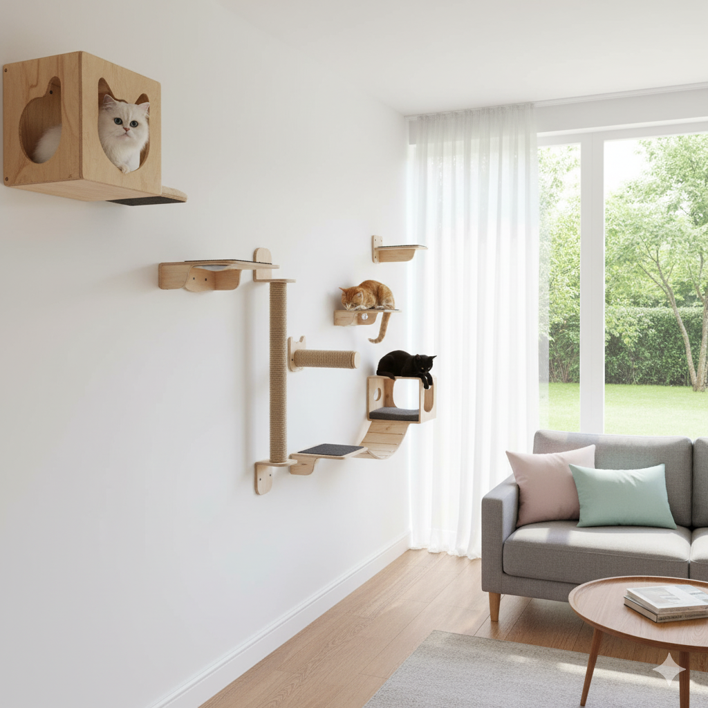 Gimnasio de pared para gatos Rose 2 Gimnasio de pared para gatos Rose