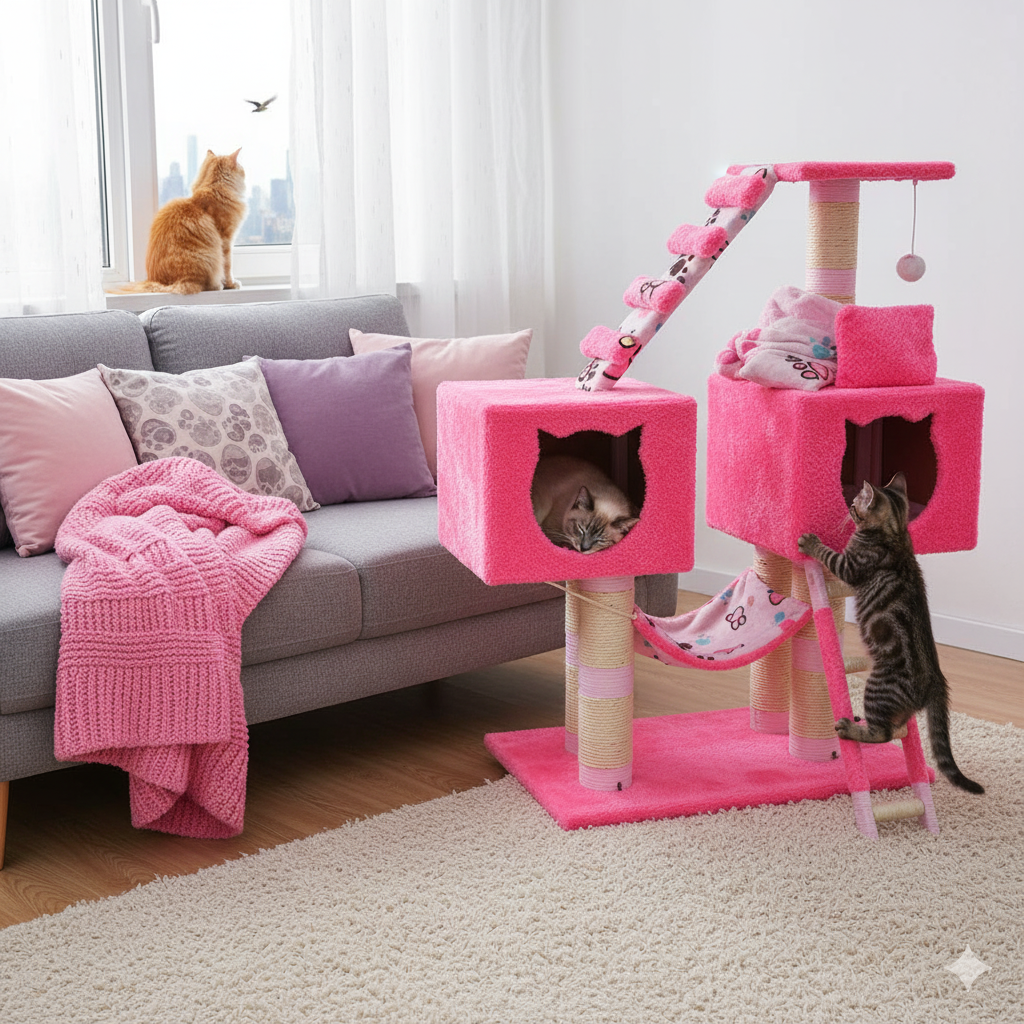 Gimnasio para gatos rosy 3 Rosy