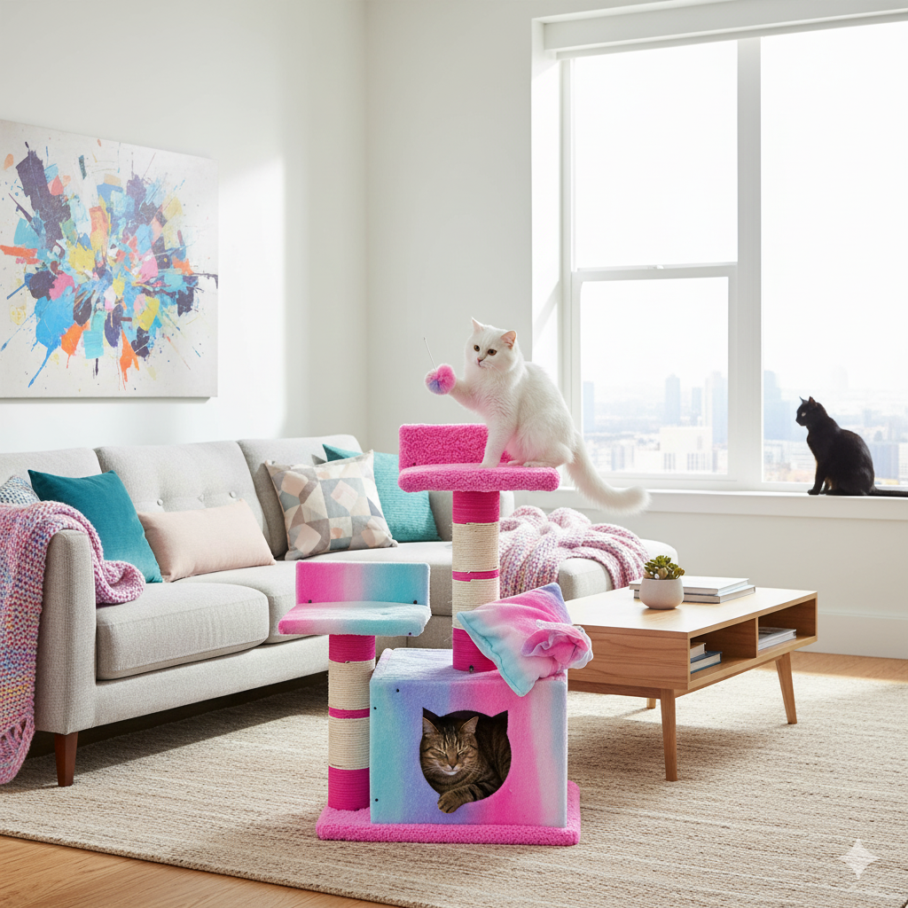 Gimnasio para gatos lila 3 lila