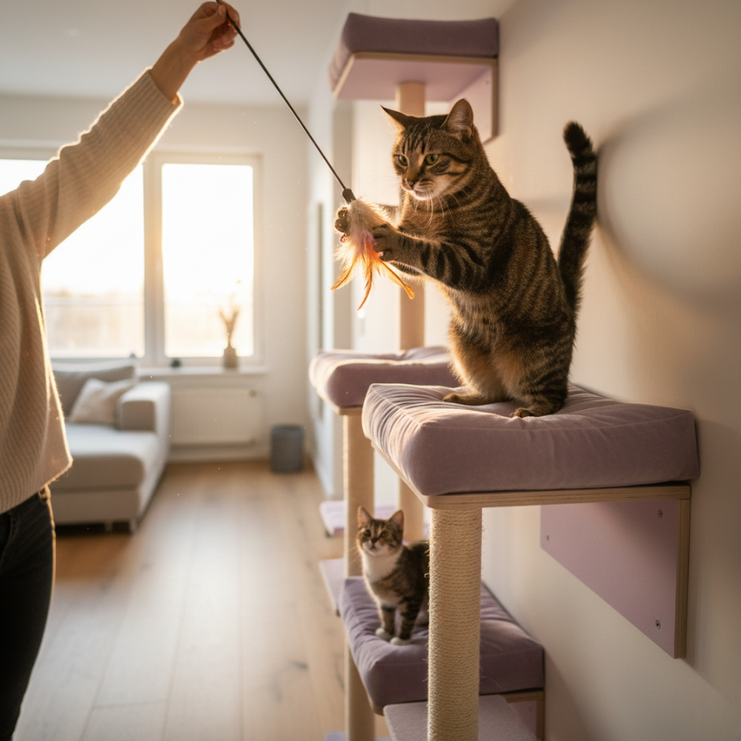 Cómo Incentivar a un Gato Perezoso a Usar Sus Muebles de Pared | Michis Shop 6 Juego Interactivo Convierte el Mueble en una Zona de Caza