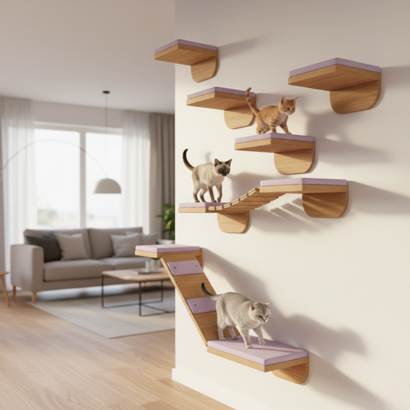 Altura Ideal para Repisas de Gatos: Seguridad, Visibilidad y Catificación 9 La Distancia Horizontal y Vertical entre Repisas: Un camino fluido