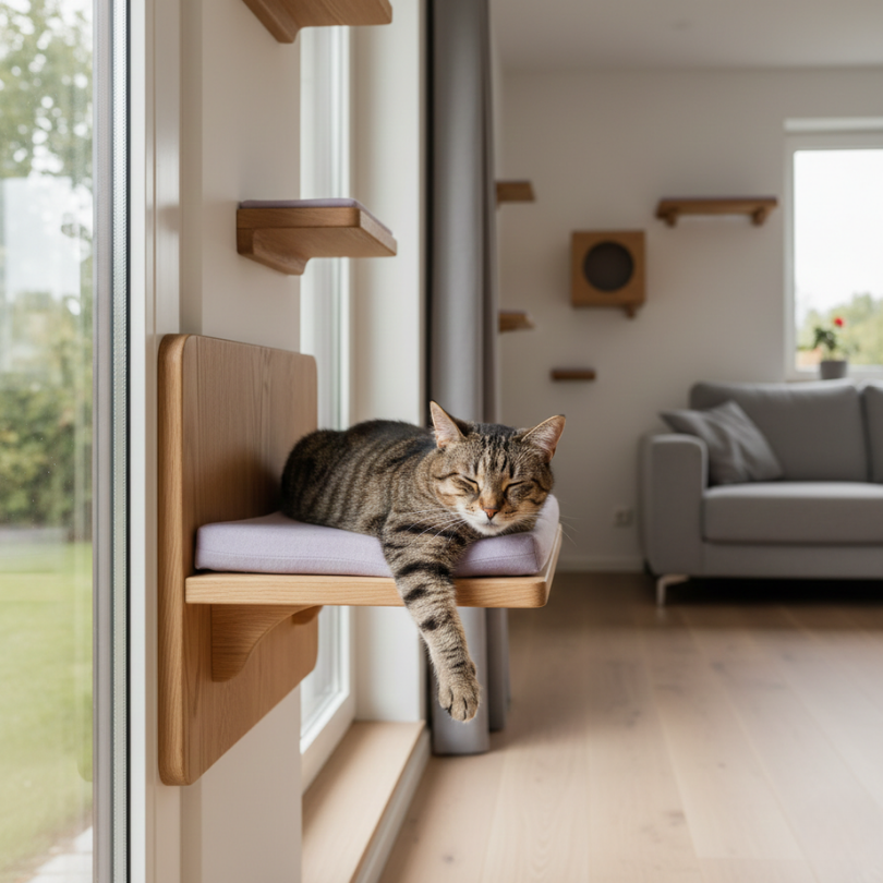 Altura Ideal para Repisas de Gatos: Seguridad, Visibilidad y Catificación 6 Repisas de Acceso y Descanso (30-60 cm) El punto de partida seguro