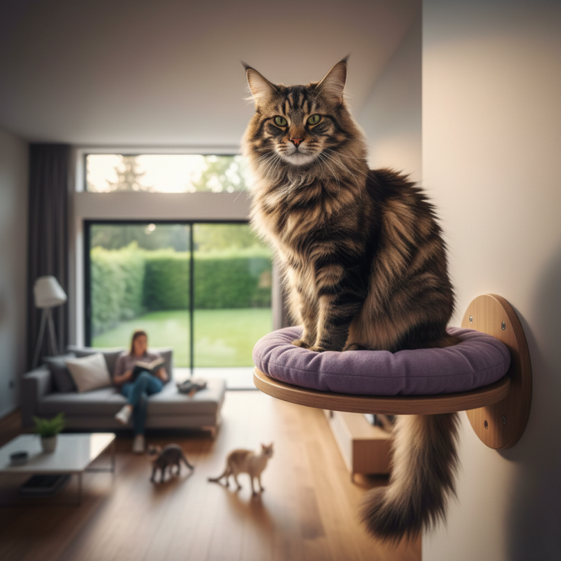 Altura Ideal para Repisas de Gatos: Seguridad, Visibilidad y Catificación 8 Repisas de Dominio y Refugio 180 cm El Trono felino