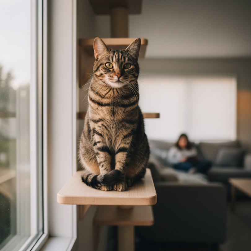 Altura Ideal para Repisas de Gatos: Seguridad, Visibilidad y Catificación 7 Repisas de Observación y Tránsito (80-150 cm) Miradores estratégicos