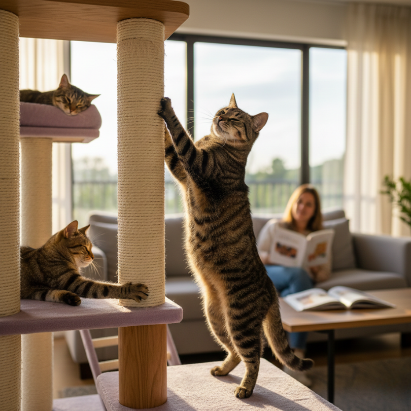 El Arte de Rascar: ¿Por Qué los Gatos Necesitan Estirarse al Hacerlo? | Michis Shop 1 Salud Postural y Flexibilidad El Gimnasio Natural de tu Gato