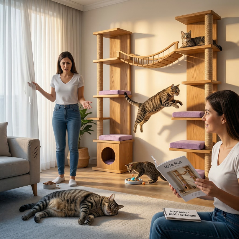 El Impacto de los Gimnasios de Madera en el Ejercicio de Gatos Obesos