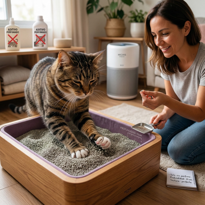 La Arena Perfecta Textura, Aroma y Cantidad Importan para un Gato Exigente