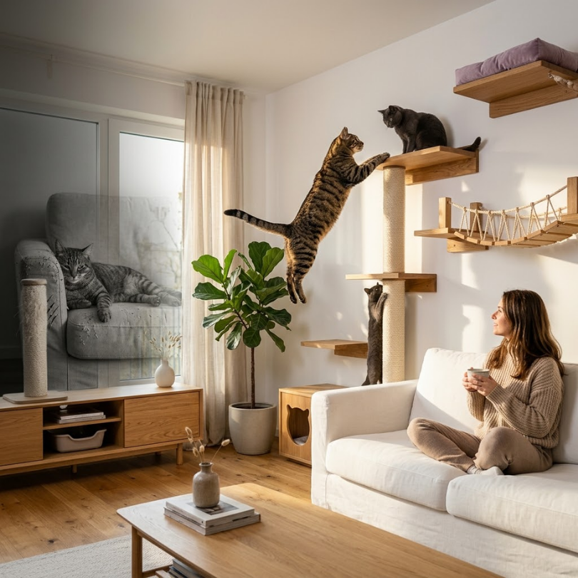 Agilidad y Reflejos Felinos: Salto Vertical para Prevenir el Sedentarismo | Michis Shop 1 Agilidad y Reflejos Felinos: El Salto Vertical como Pilar Contra el Sedentarismo