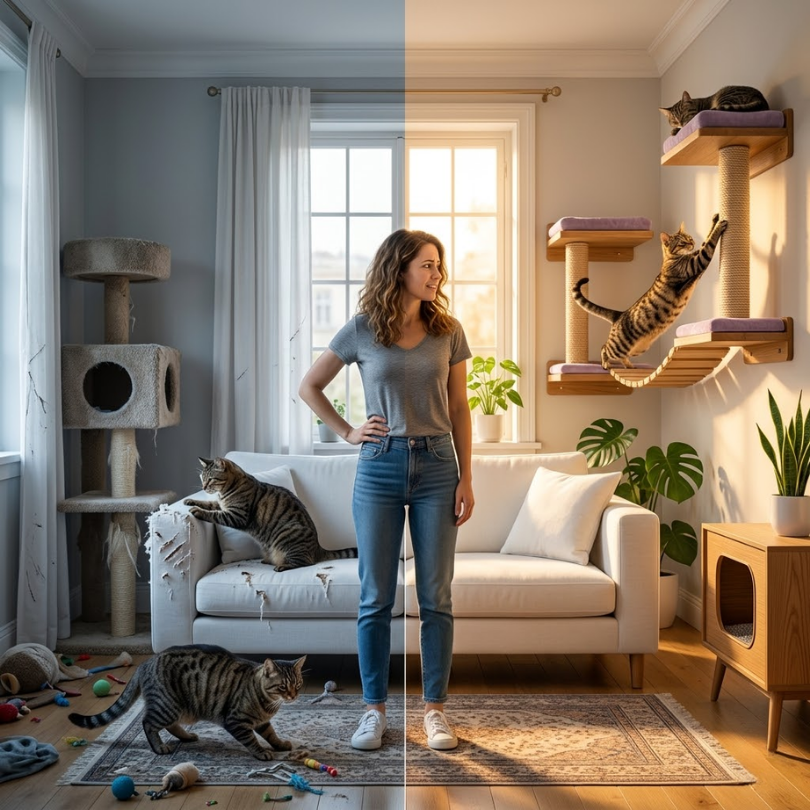 Cómo los Gimnasios de Pared Liberan Espacio en el Piso para Humanos: La Solución Michis Shop 2 Beneficios Innegables para tu Gato Un Mundo de Exploración sin Ocupar el Piso