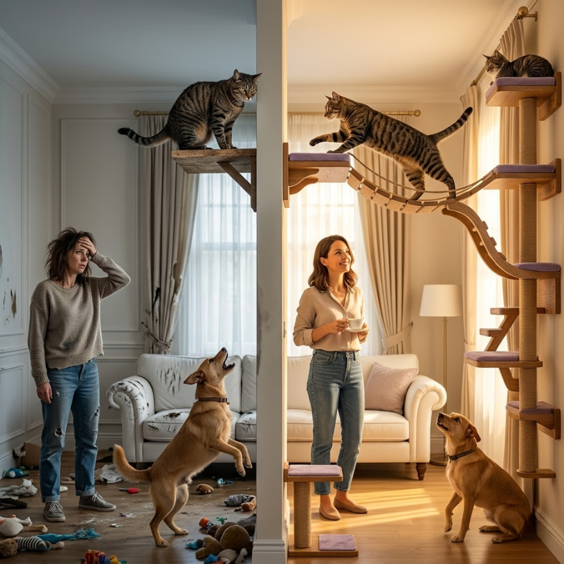 Cómo Usar Gimnasios de Pared para que tu Gato Escape del Perro: Soluciones Michis Shop 4 Diseno estrategico Creando Autopistas Felinas seguras y divertidas