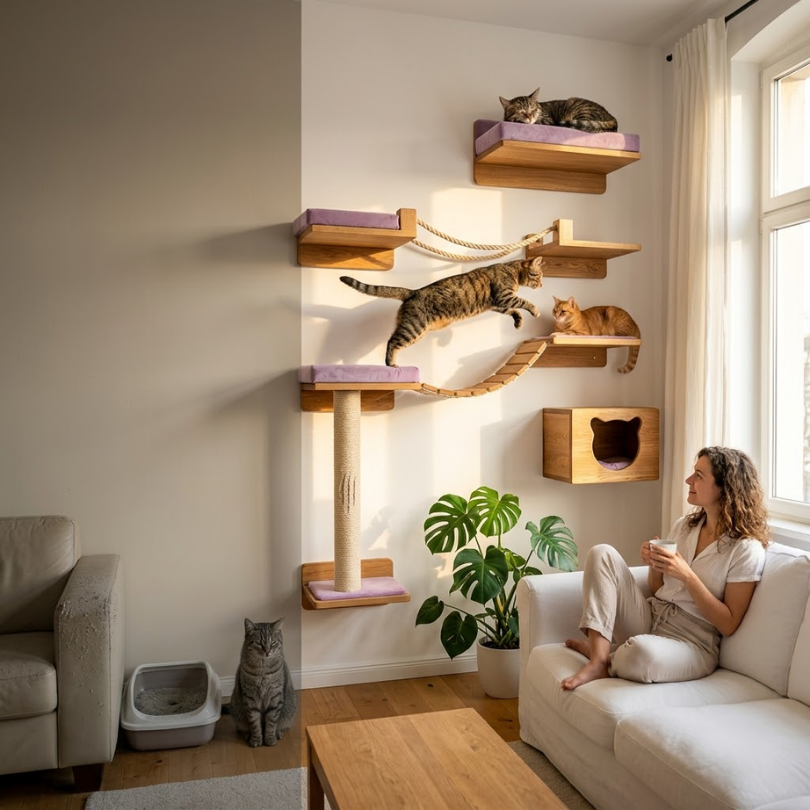 Muebles Multifuncionales: Repisas que Decoran y Catifican Tus Paredes | Michis Shop 2 Repisas Michis Shop Más que Decoración, Plataformas de Aventura y Descanso para tu Gato