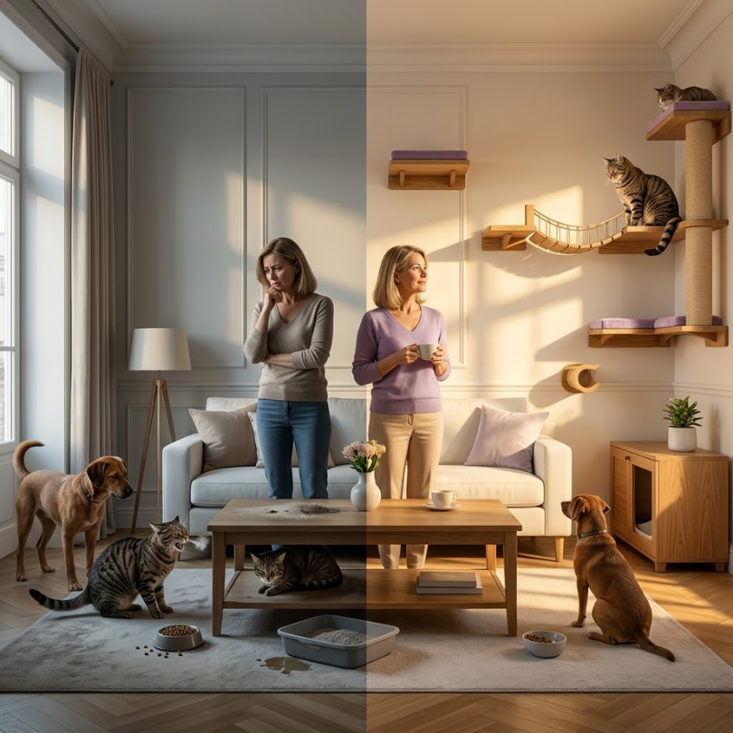 Cómo Usar Gimnasios de Pared para que tu Gato Escape del Perro: Soluciones Michis Shop 2 Senales inequivocas de estres felino ante la presencia canina