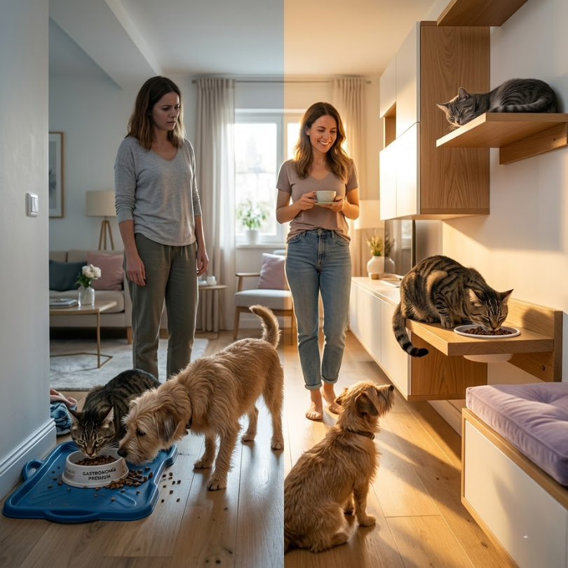 Zonas de Alimentación en Altura Evita que el Perro se Coma el Concentrado del Michi