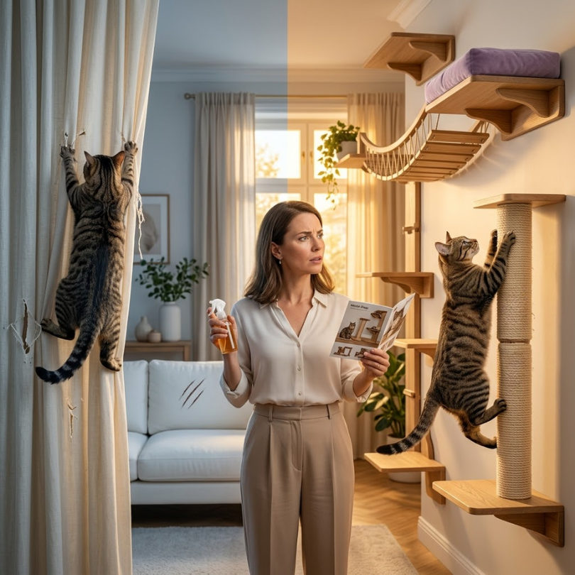 Cómo evitar que tu gato use las cortinas como gimnasio: Guía experta Michis Shop 4 ¡Manos a la obra! Soluciones prácticas para proteger tus cortinas y fomentar el buen comportamiento