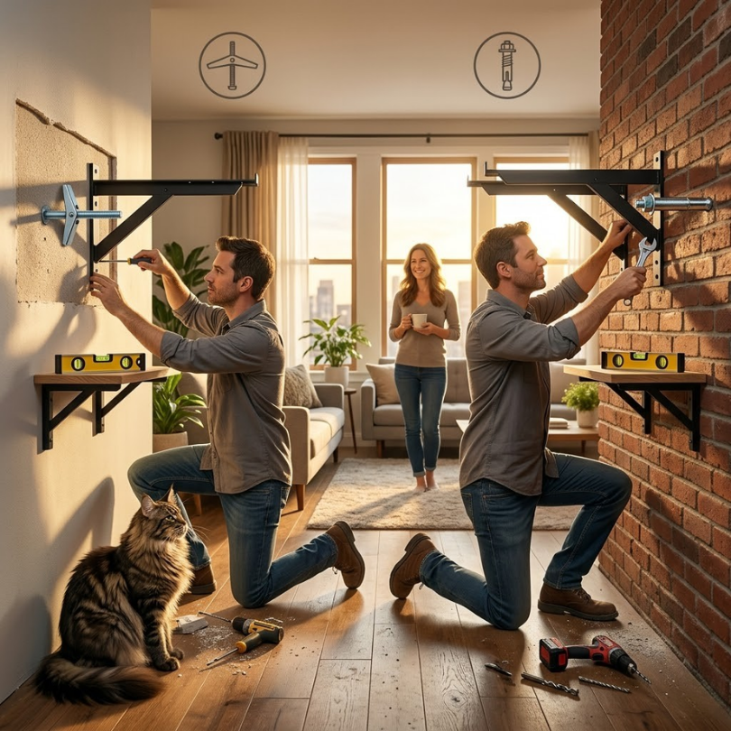 Módulos de pared para gatos de más de 8 kg | Resistencia XL Michis Shop 5 Drywall vs. Ladrillo