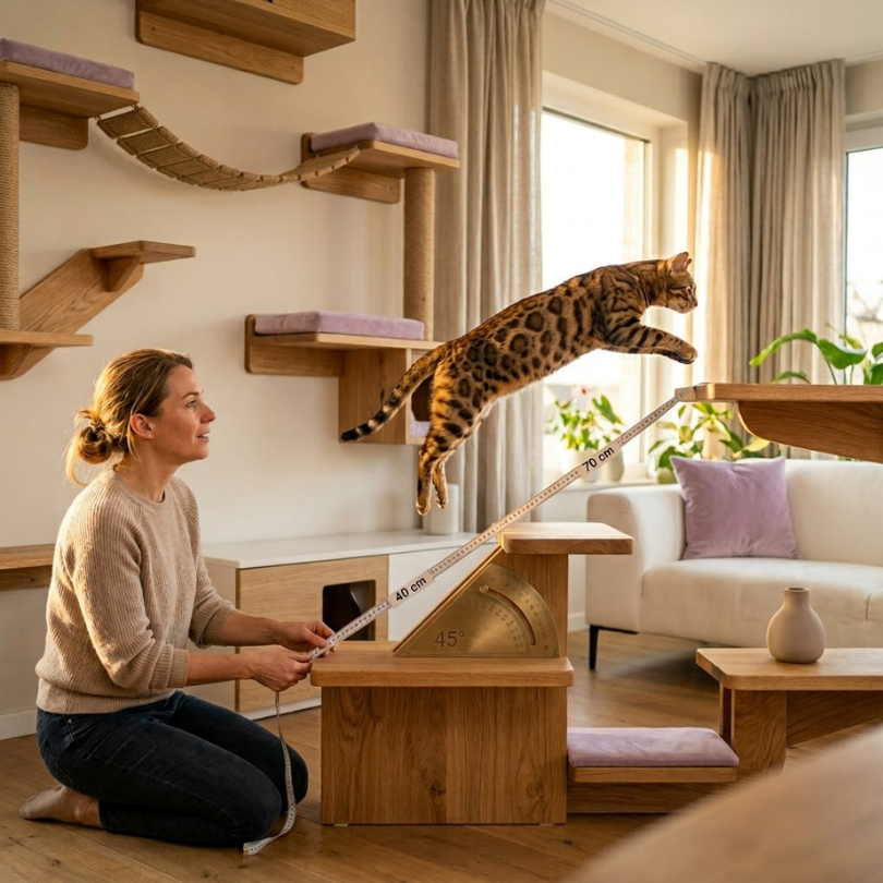 Saltos acrobáticos: La distancia ideal entre repisas para gatos atléticos | Michis Shop 3 La regla de oro de las distancias