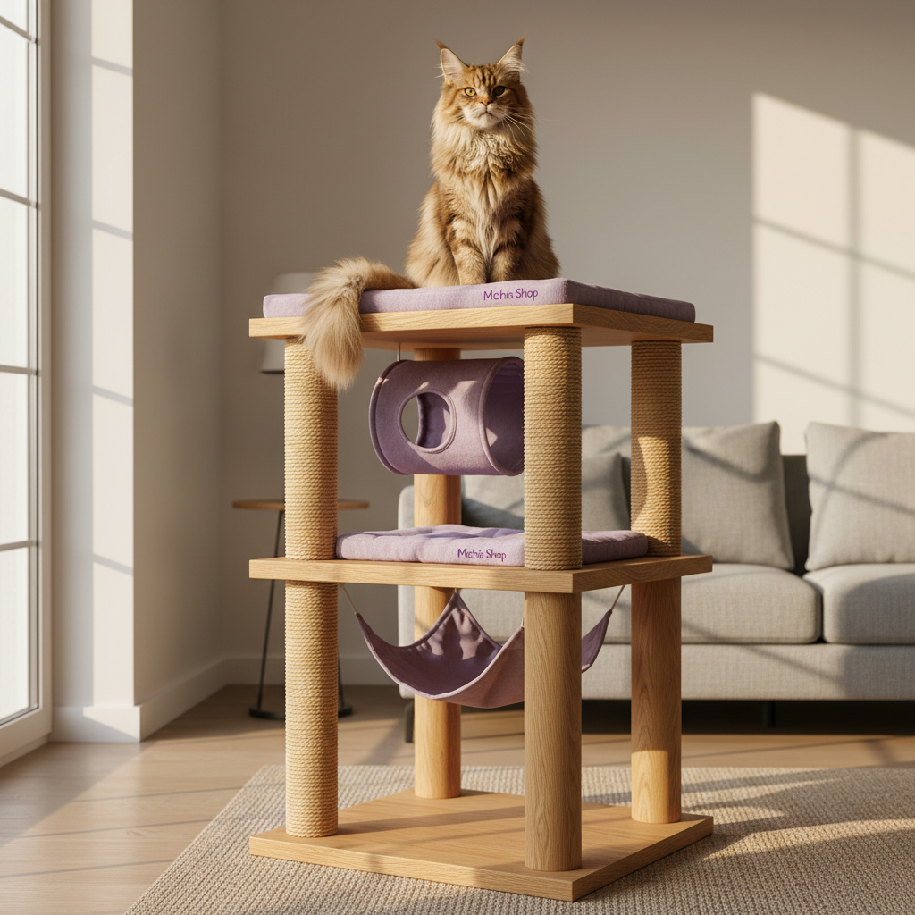 Gimnasios para Maine Coon: ¿Por qué necesitan estructuras reforzadas?