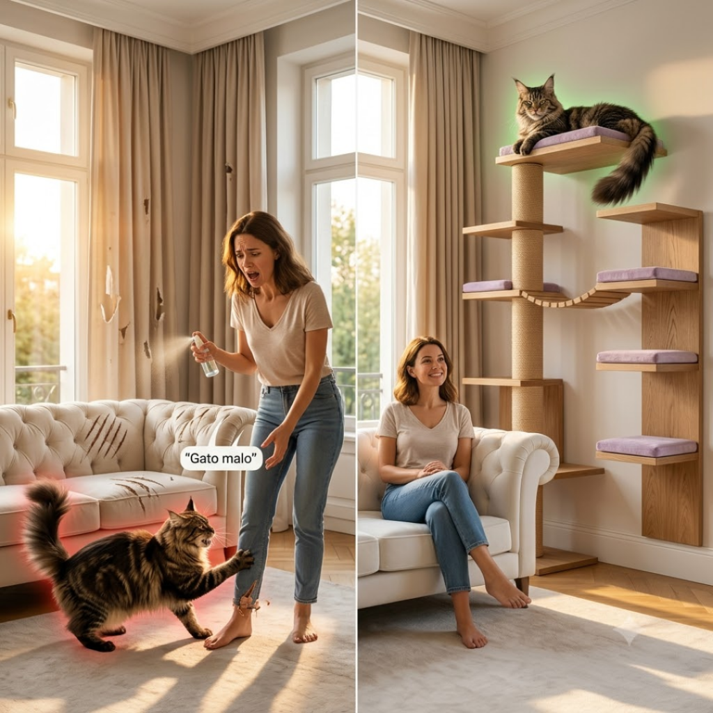 Agresividad redirigida Por qué un gato con altura es un gato más pacífico