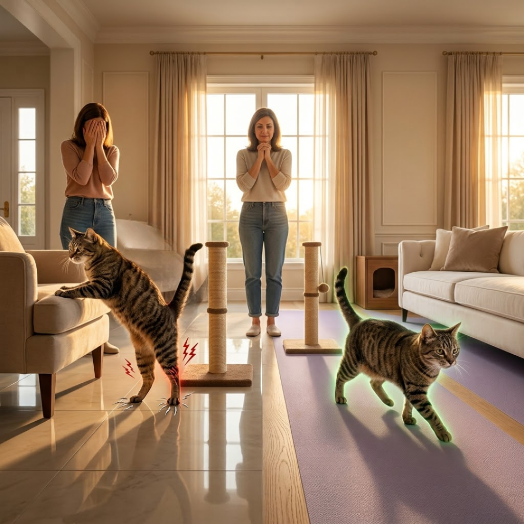 El drama de los resbalones felinos
