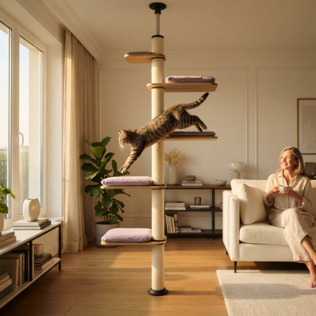 Soluciones de pared para gatos sin taladrar | Michis Shop 3 Física felina aplicada al diseño