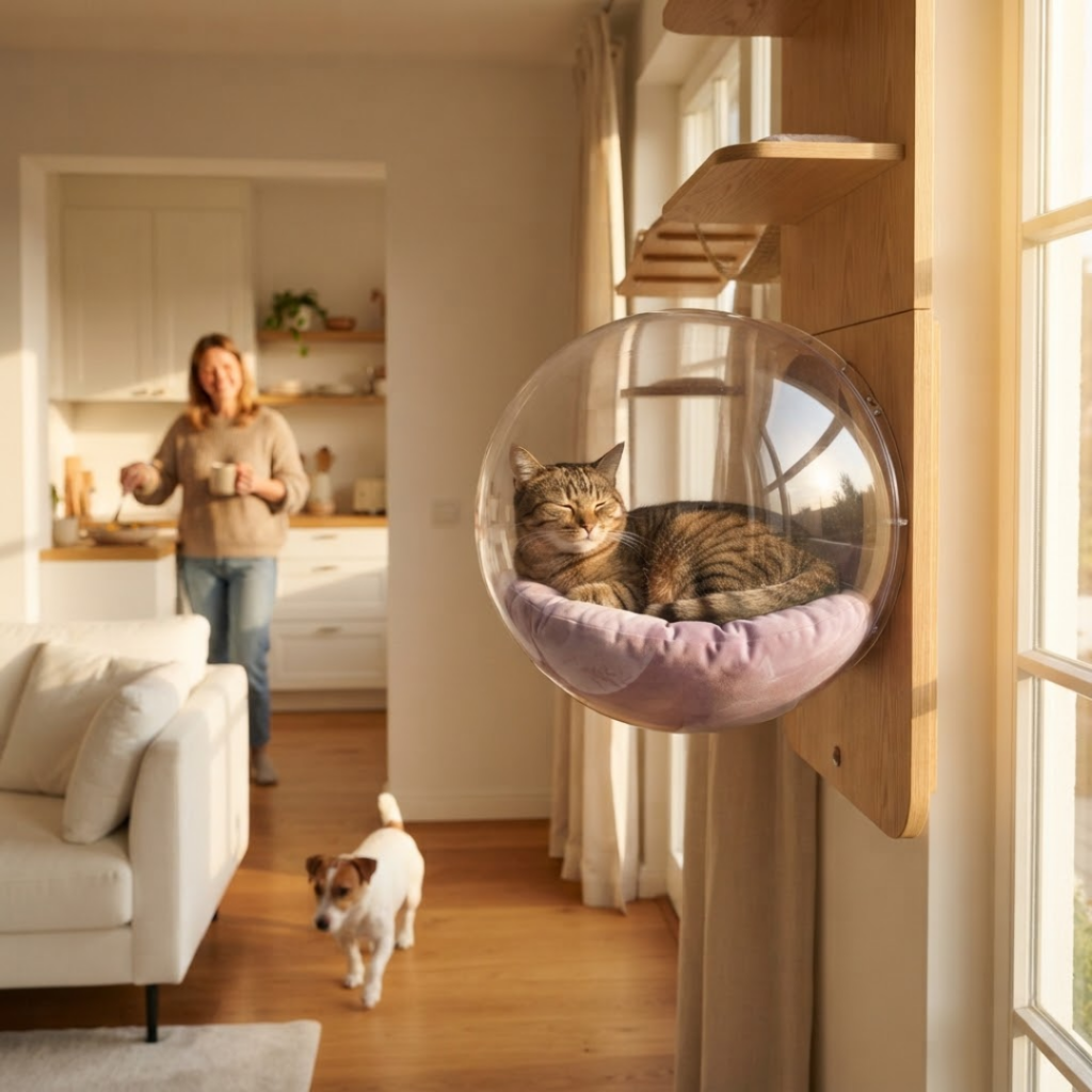Módulos transparentes: Por qué los gatos aman las cúpulas de acrílico 2 Vision 360° para un michi sin estres